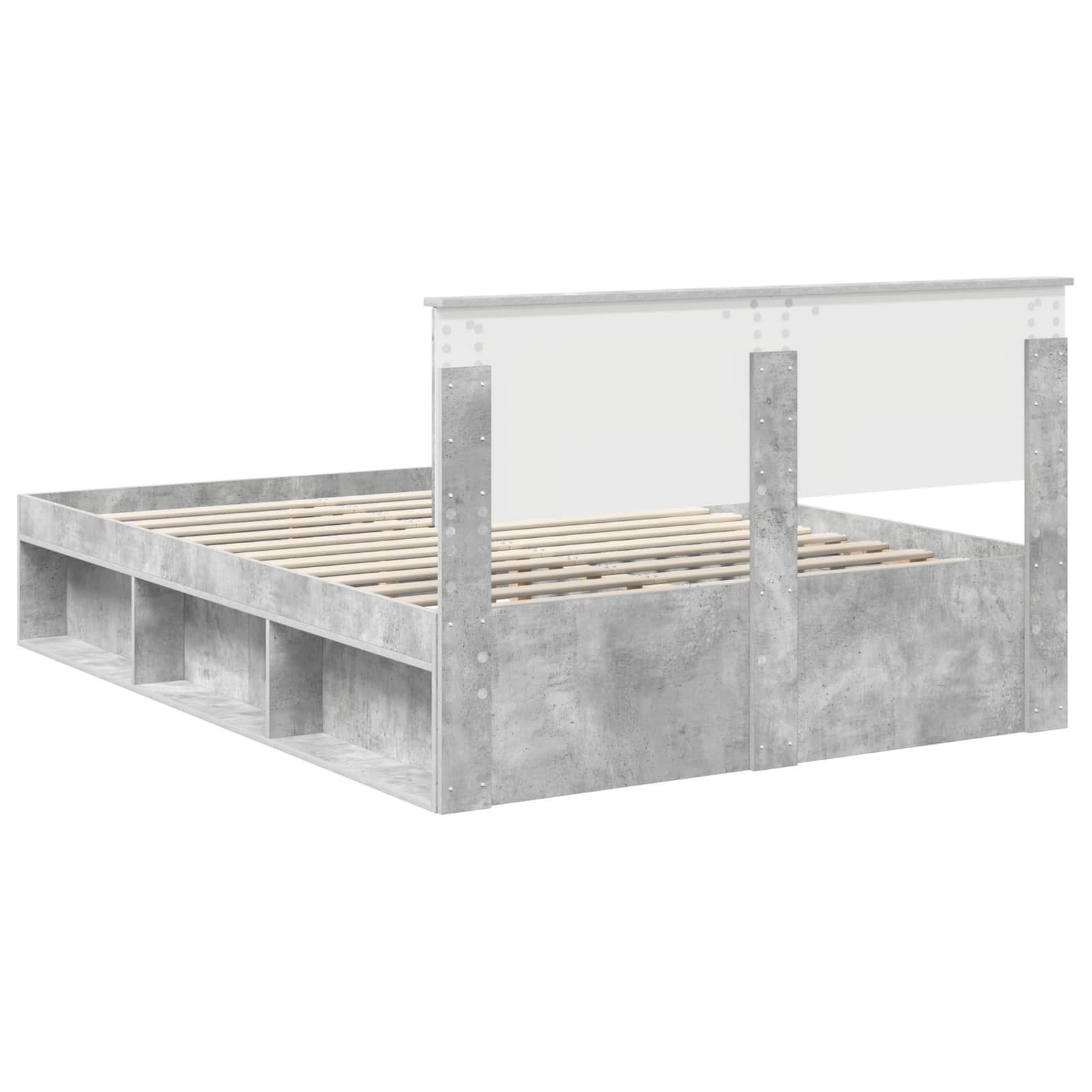 Struttura del letto Calcestruzzo 140 x 200 cm Pino massello | homemem39