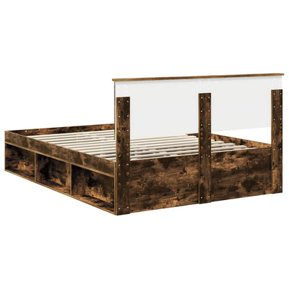 Struttura del letto Rovere fumé 140 x 200 cm Pino massello | homemem39