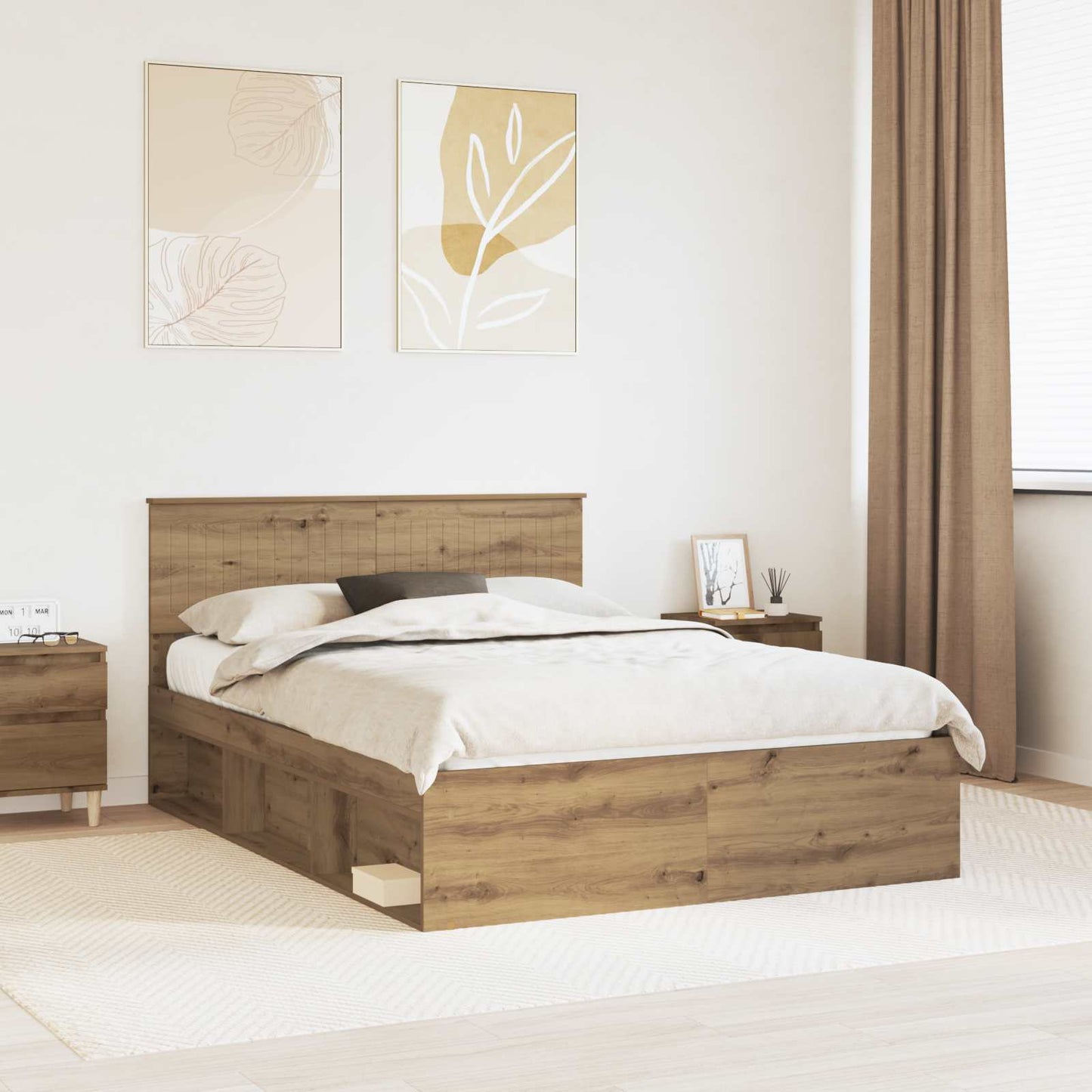 Struttura del letto Rovere Artigianale 140 x 200 cm | homemem39