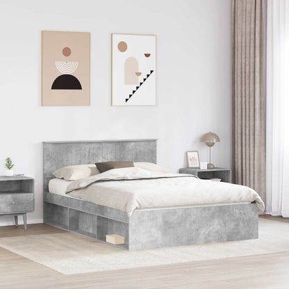 Struttura del letto Calcestruzzo 140 x 190 cm Pino massello | homemem39