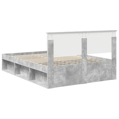 Struttura del letto Calcestruzzo 140 x 190 cm Pino massello | homemem39