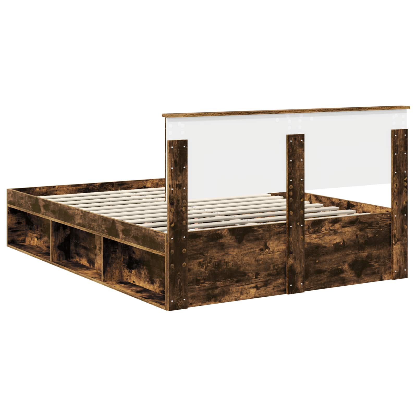 Struttura del letto Rovere fumé 140 x 190 cm Pino massello | homemem39