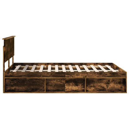 Struttura del letto Rovere fumé 140 x 190 cm Pino massello | homemem39
