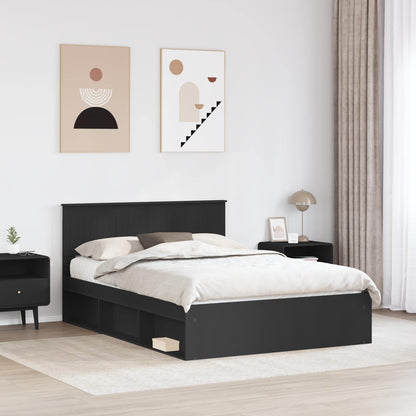 Struttura del letto Nero 135 x 190 cm Pino massello | homemem39