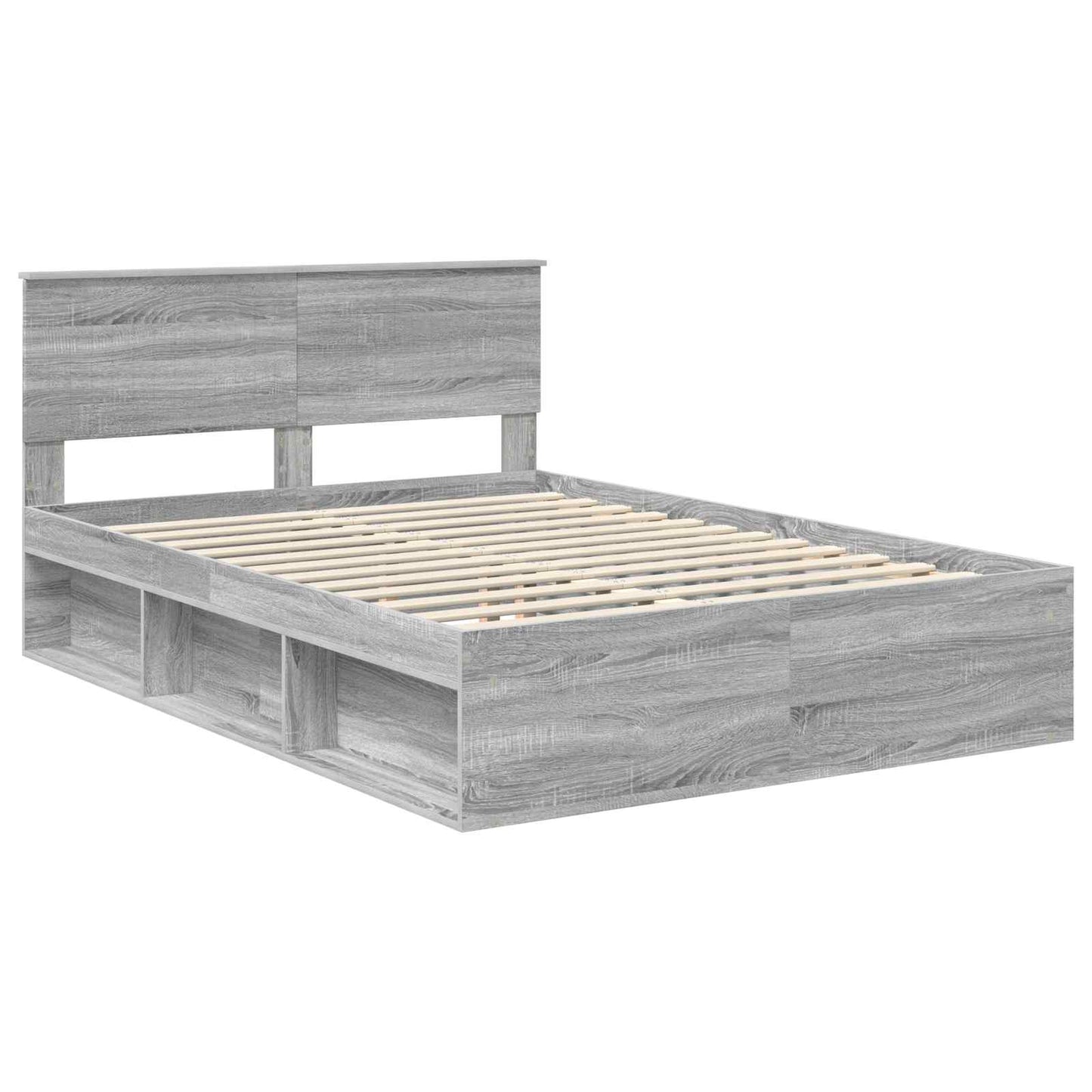 Struttura del letto Grigio Sonoma 135 x 190 cm Pino massello | homemem39