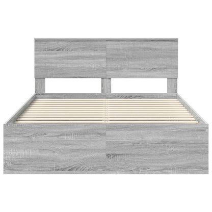Struttura del letto Grigio Sonoma 135 x 190 cm Pino massello | homemem39