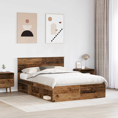 Struttura del letto Legno vecchio 135 x 190 cm Pino massello | homemem39