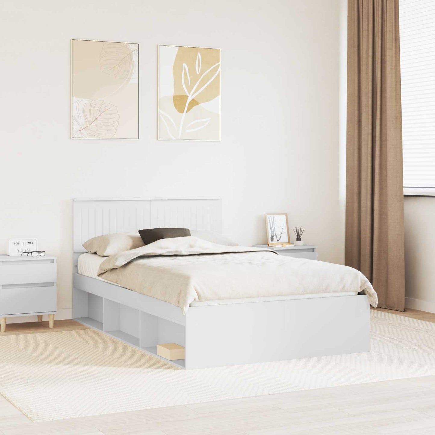 Struttura del letto Bianco 120 x 200 cm Pino massello | homemem39