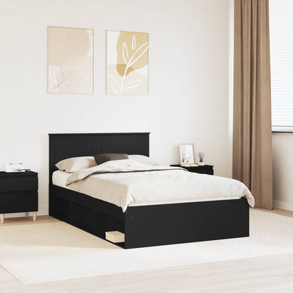 Struttura del letto Nero 120 x 200 cm Pino massello | homemem39