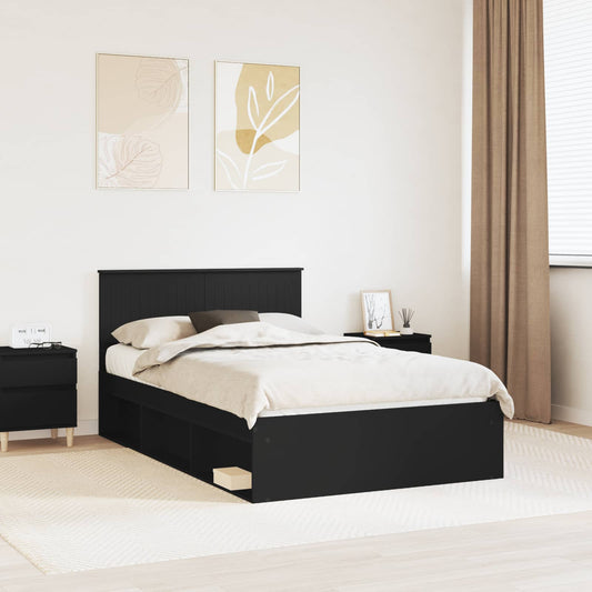 Struttura del letto Nero 120 x 200 cm Pino massello | homemem39