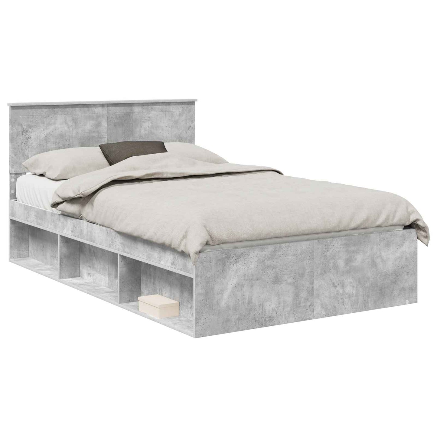 Struttura del letto Calcestruzzo 120 x 190 cm Pino massello | homemem39