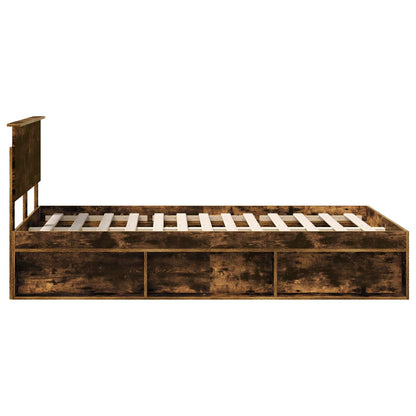 Struttura del letto Rovere fumé 120 x 190 cm Pino massello | homemem39