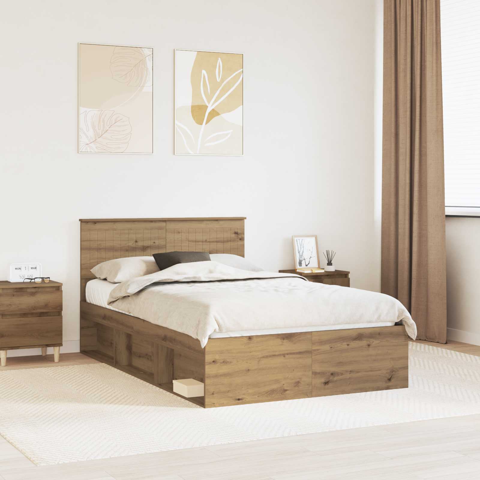 Struttura del letto Rovere Artigianale 120 x 190 cm | homemem39