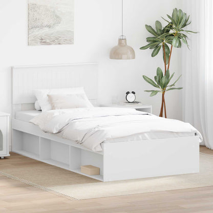 Struttura del letto Bianco 100 x 200 cm Pino massello | homemem39