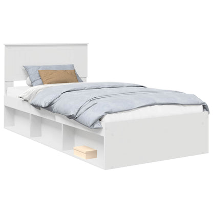 Struttura del letto Bianco 100 x 200 cm Pino massello | homemem39