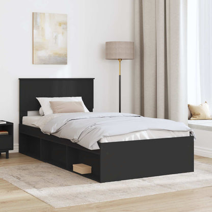 Struttura del letto Nero 100 x 200 cm Pino massello | homemem39