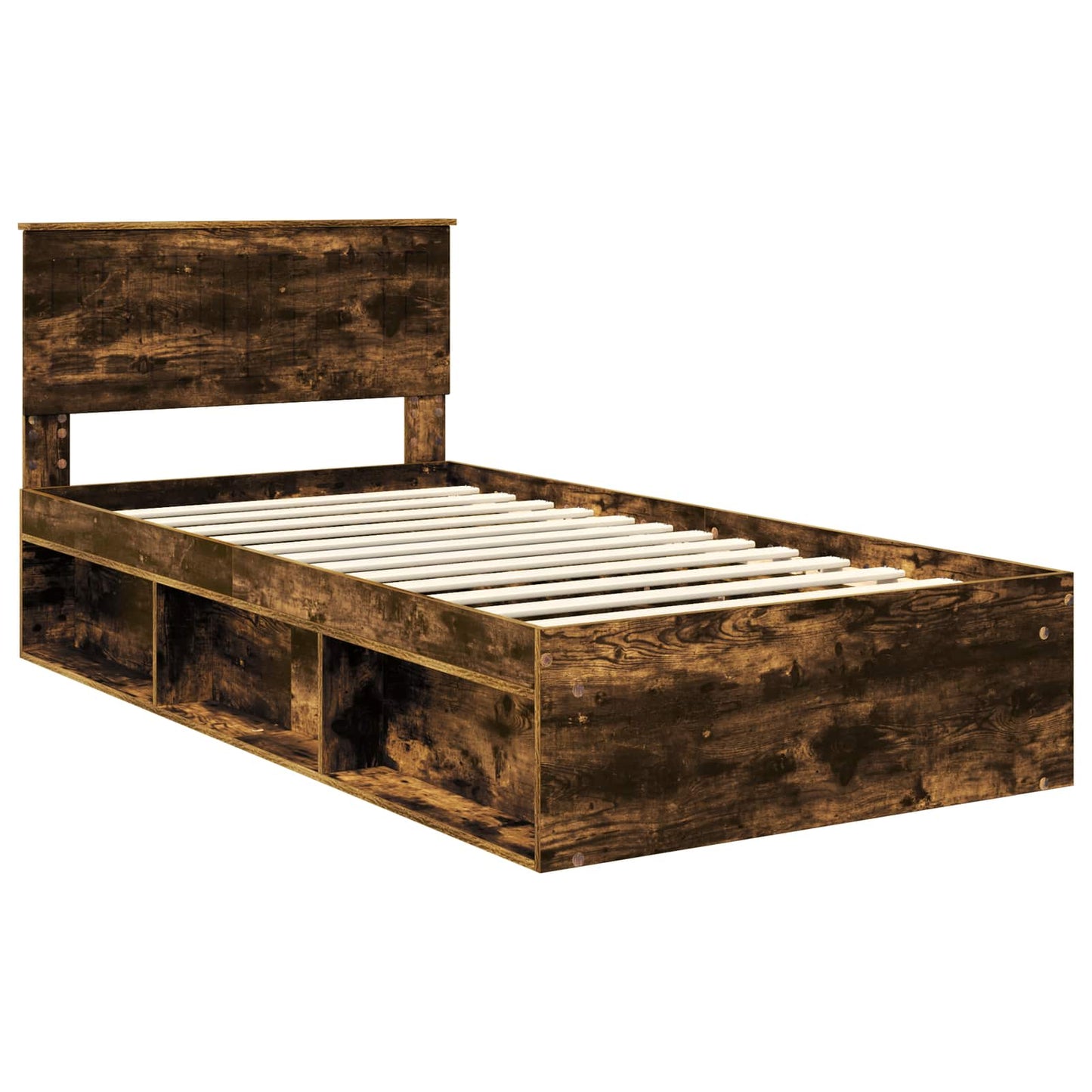 Struttura del letto Rovere fumé 100 x 200 cm Pino massello | homemem39