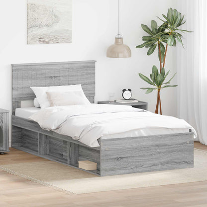 Struttura del letto Grigio Sonoma 100 x 200 cm Pino massello | homemem39
