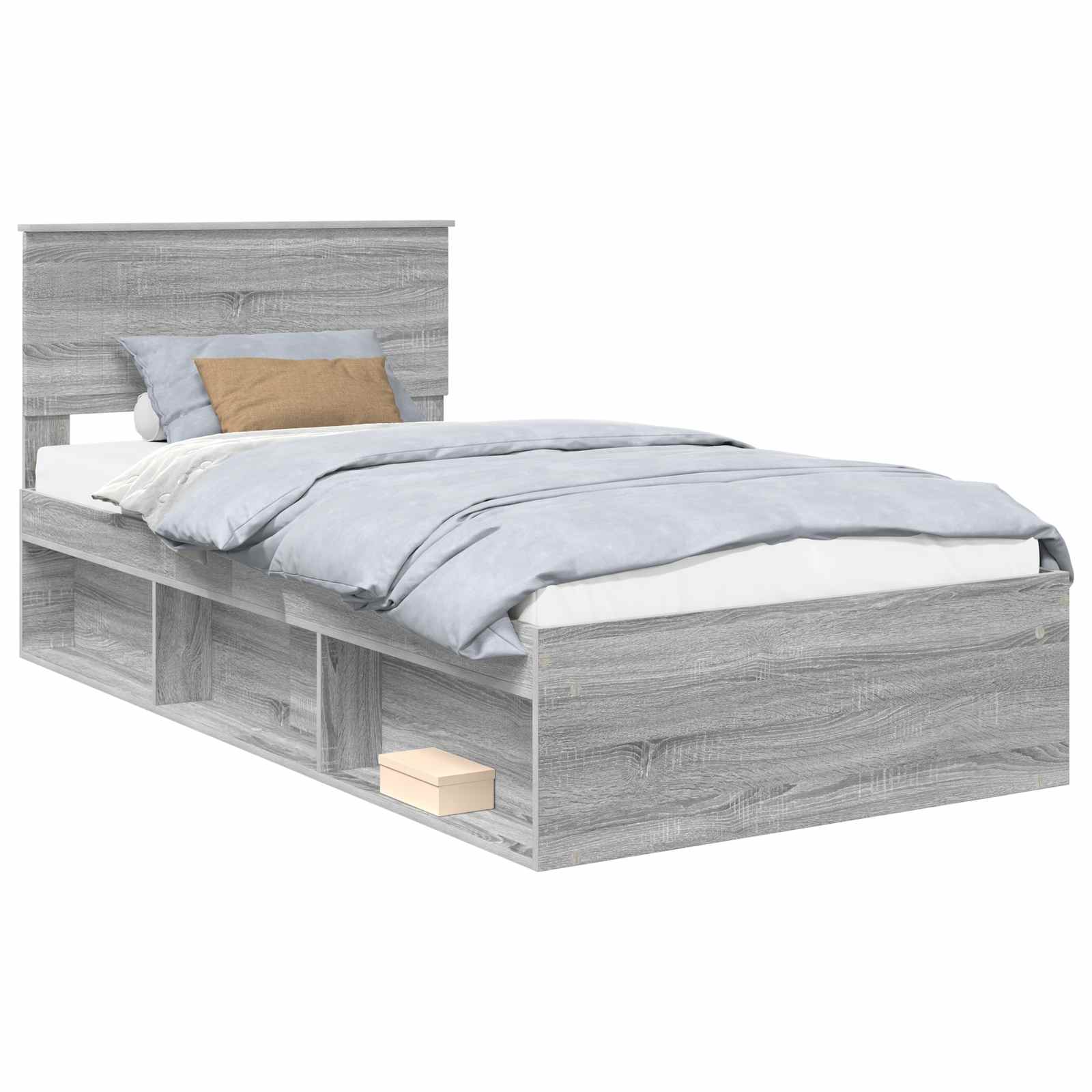 Struttura del letto Grigio Sonoma 100 x 200 cm Pino massello | homemem39