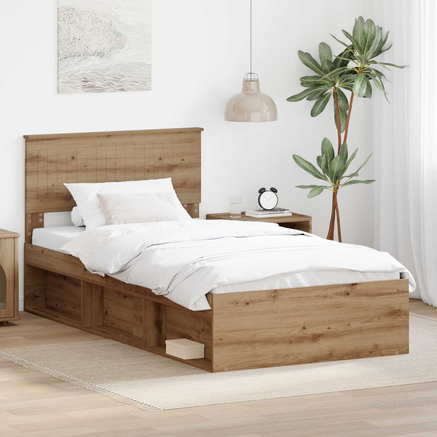 Struttura del letto Rovere Artigianale 100 x 200 cm | homemem39