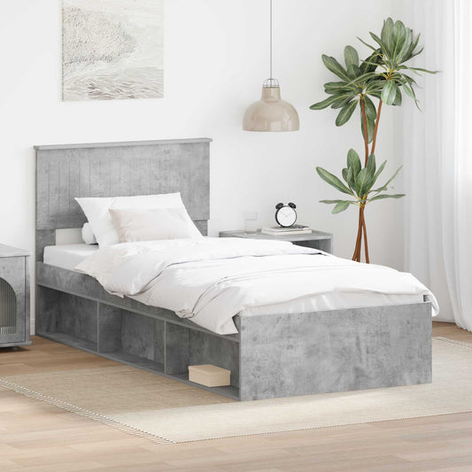Struttura del letto Calcestruzzo 90 x 200 cm Pino massello | homemem39