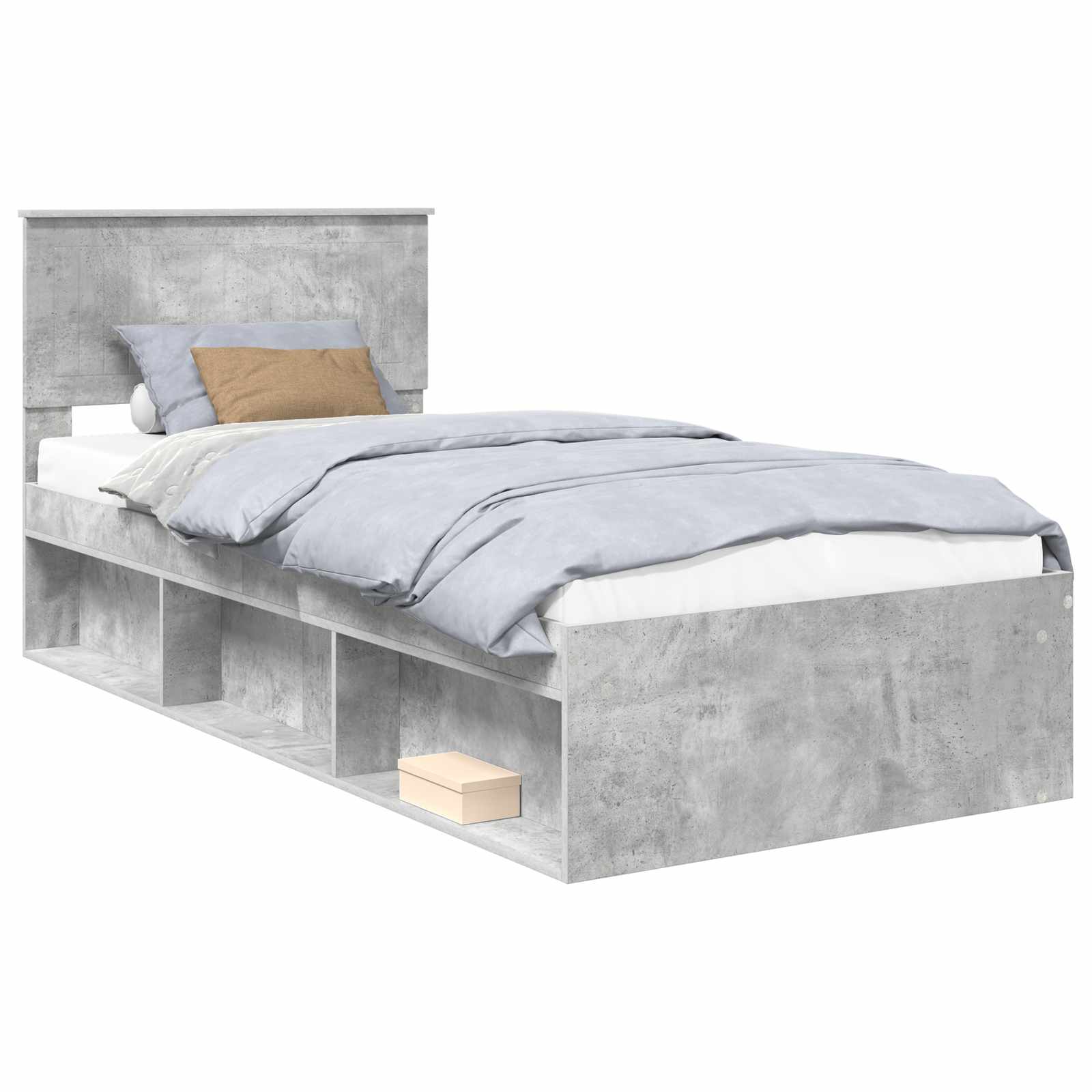 Struttura del letto Calcestruzzo 90 x 200 cm Pino massello | homemem39