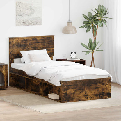 Struttura del letto Rovere fumé 90 x 200 cm Pino massello | homemem39