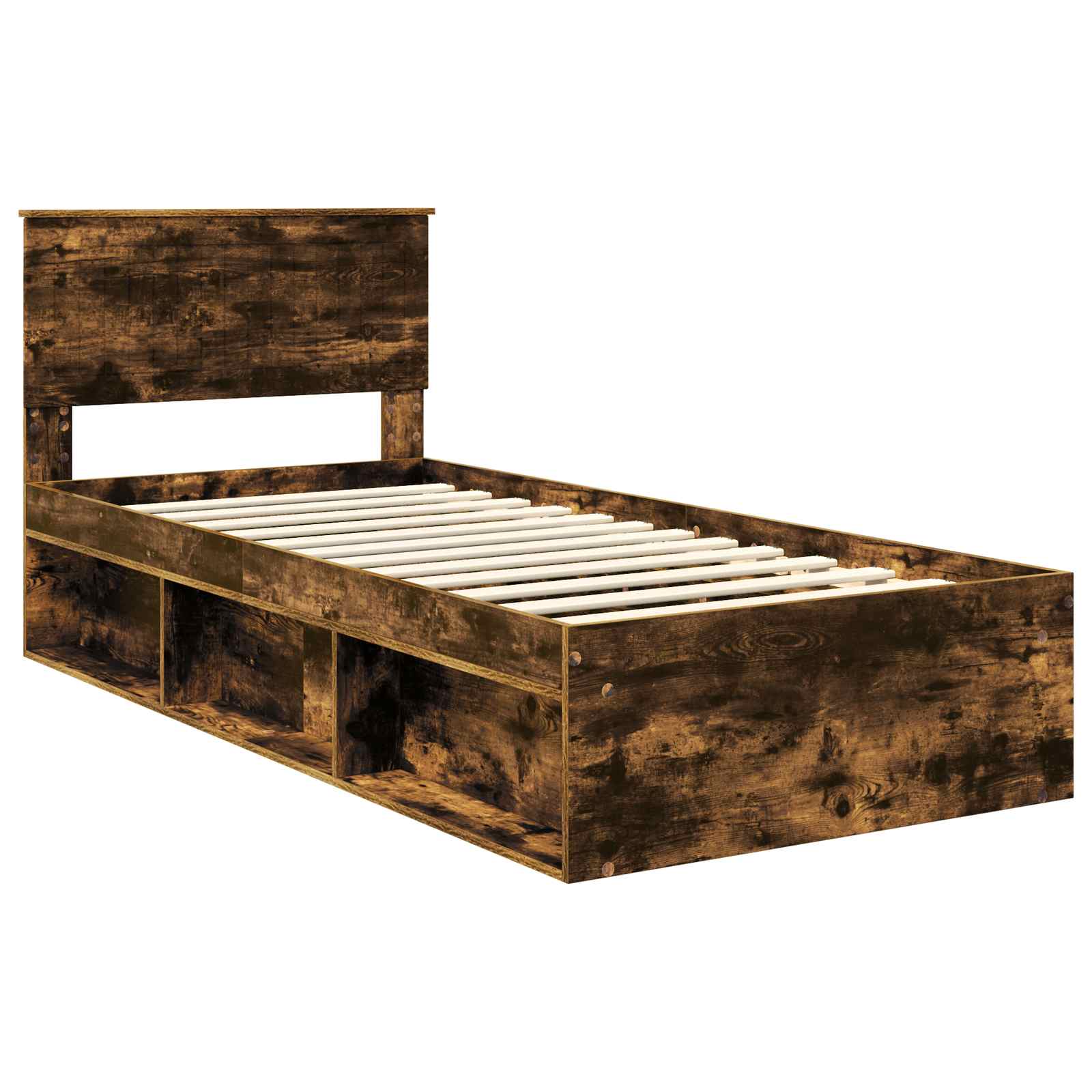 Struttura del letto Rovere fumé 90 x 200 cm Pino massello | homemem39