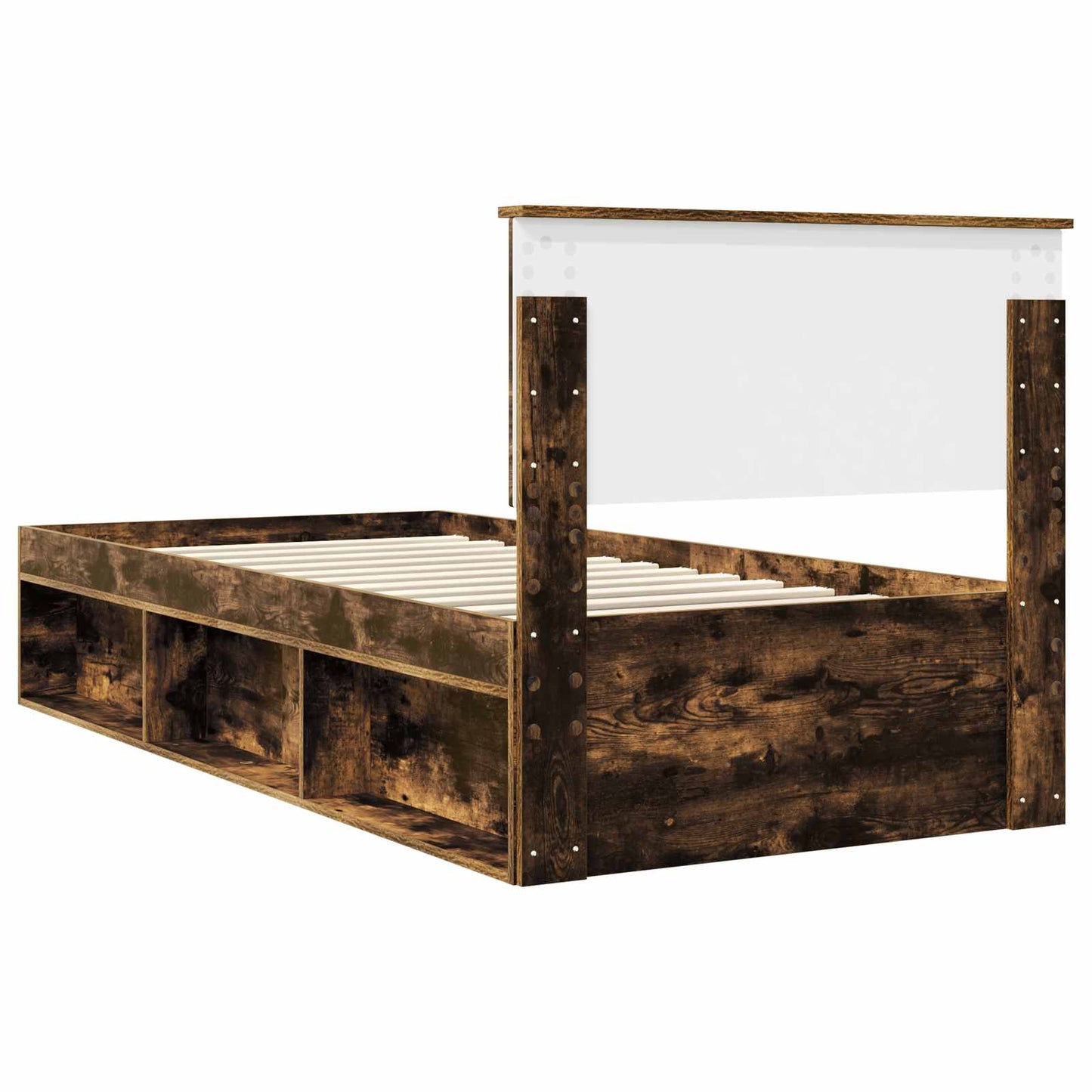 Struttura del letto Rovere fumé 90 x 200 cm Pino massello | homemem39