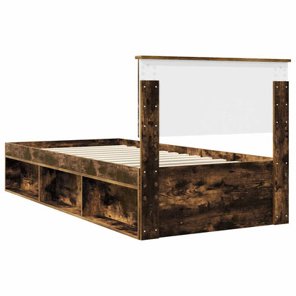 Struttura del letto Rovere fumé 90 x 200 cm Pino massello | homemem39