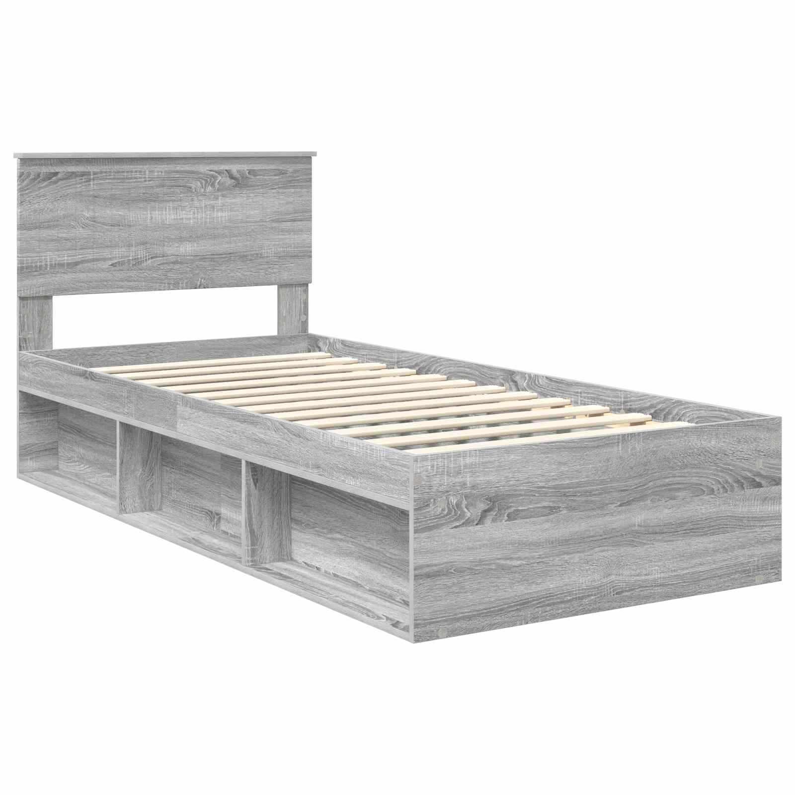 Struttura del letto Grigio Sonoma 90 x 200 cm Pino massello | homemem39