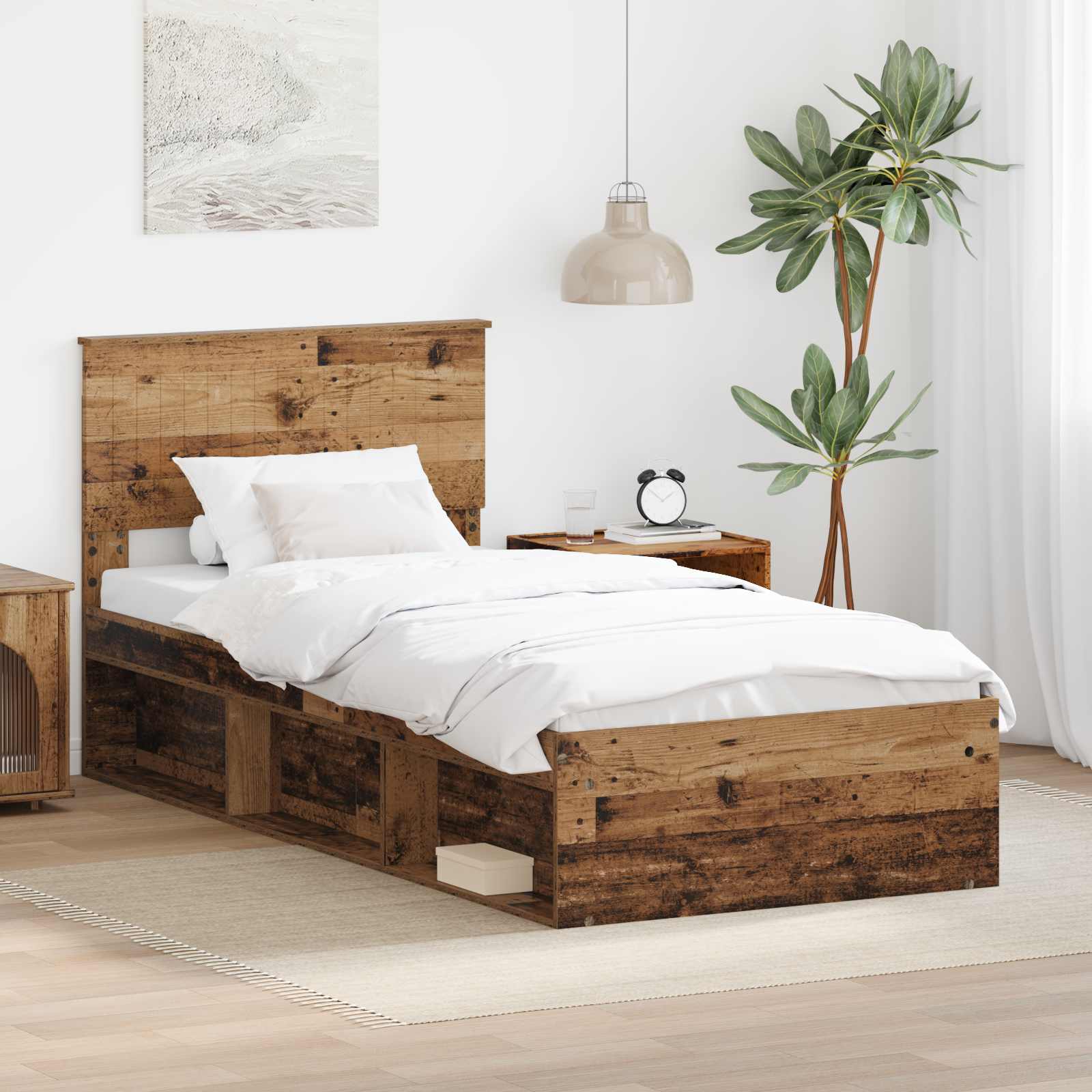 Struttura del letto Legno vecchio 90 x 200 cm Pino massello | homemem39