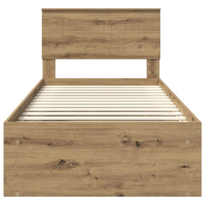 Struttura del letto con testiera Rovere Artigianale 90 x 200 cm | homemem39