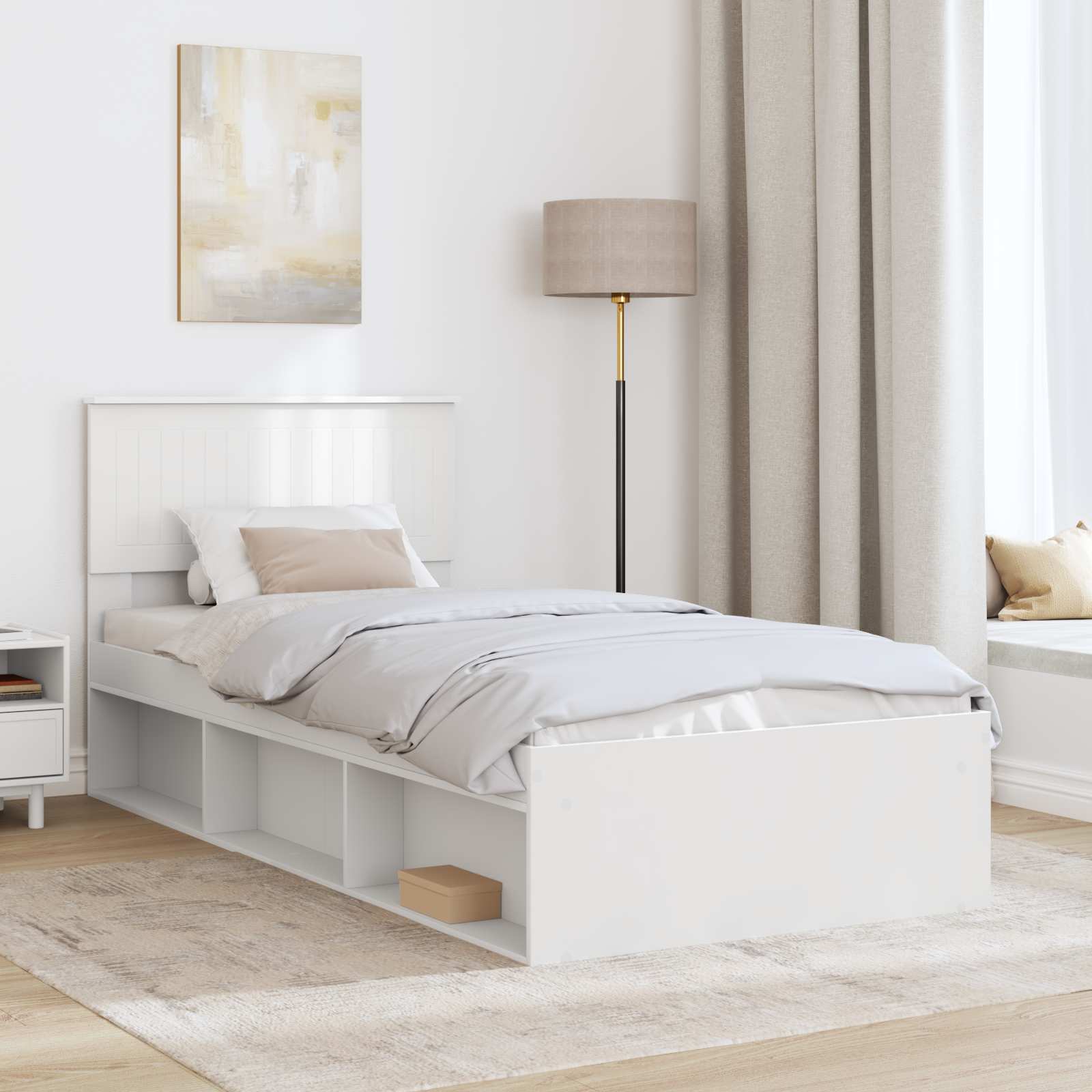 Struttura del letto Bianco 90 x 190 cm Pino massello | homemem39