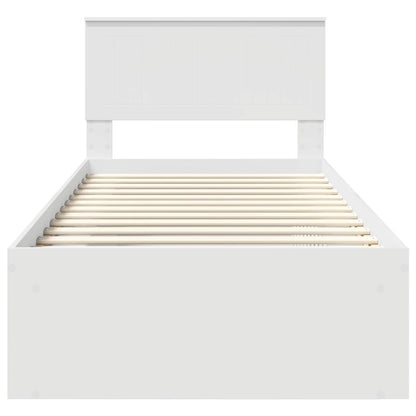Struttura del letto Bianco 90 x 190 cm Pino massello | homemem39