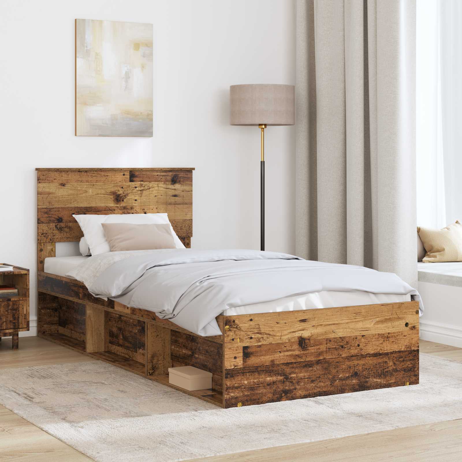 Struttura del letto Legno vecchio 90 x 190 cm Pino massello | homemem39