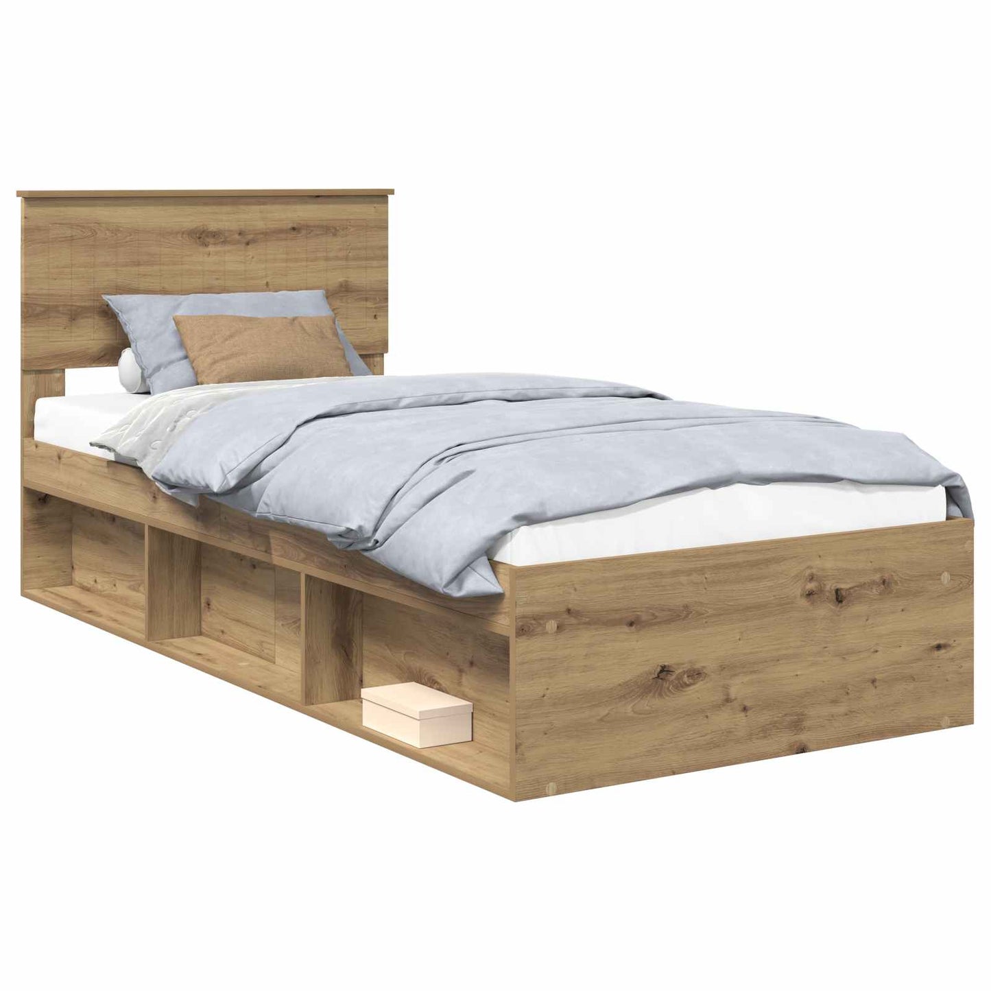 Struttura del letto con testiera Rovere Artigianale 90 x 190 cm | homemem39