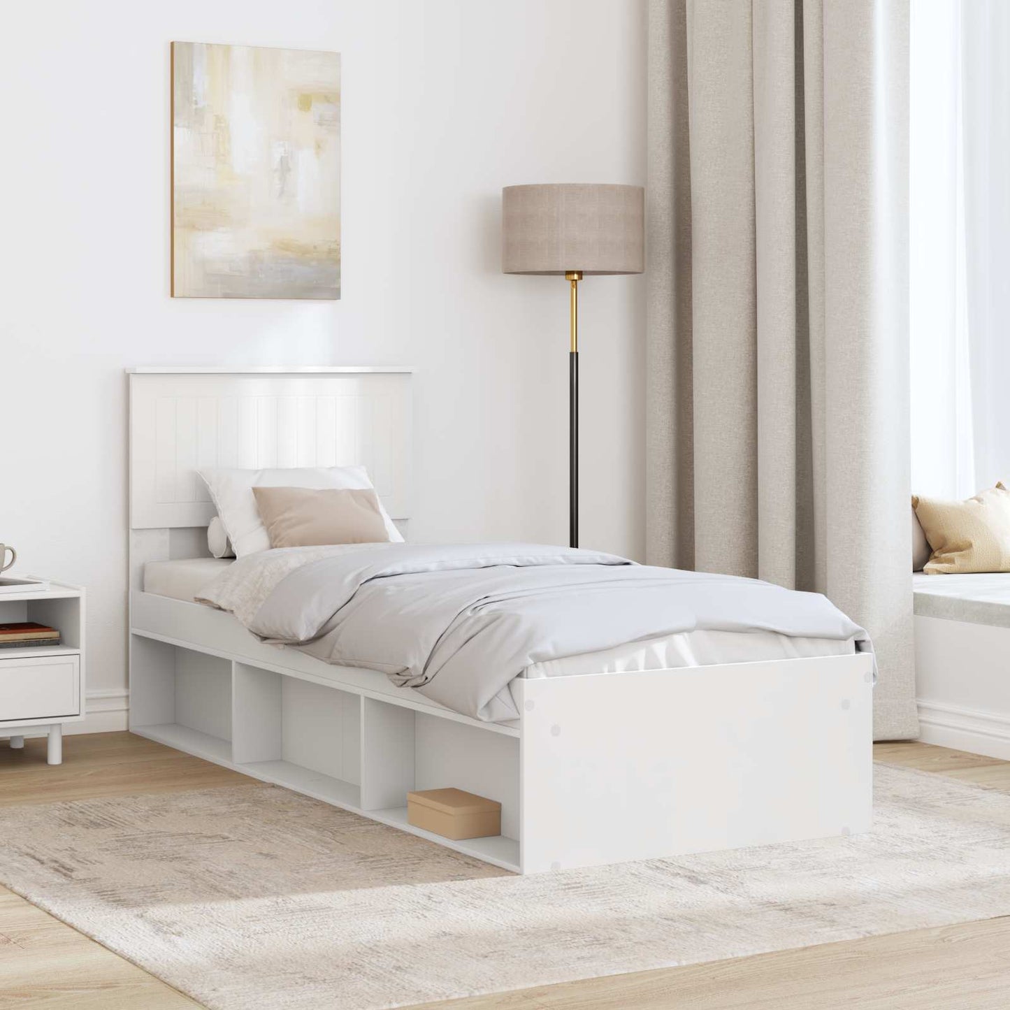 Struttura del letto Bianco 75 x 190 cm Pino massello | homemem39