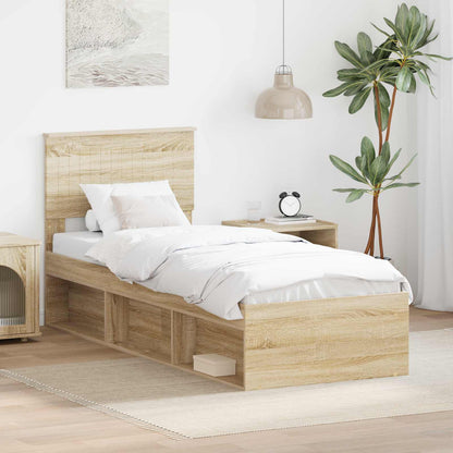 Struttura del letto Rovere Sonoma 75 x 190 cm Pino massello | homemem39