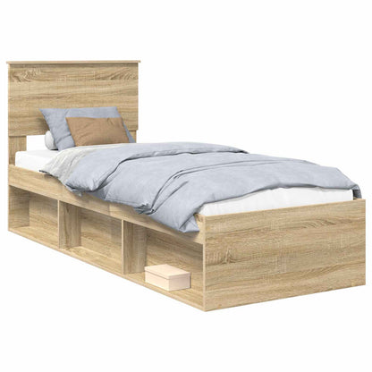 Struttura del letto Rovere Sonoma 75 x 190 cm Pino massello | homemem39