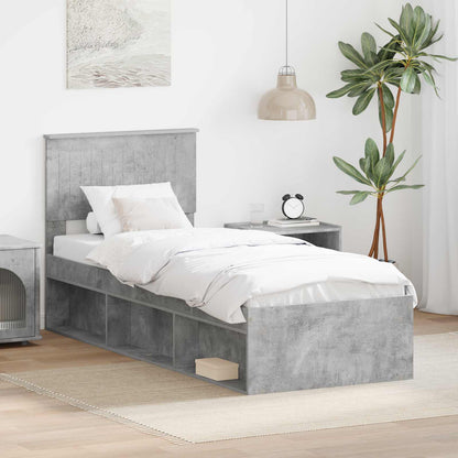 Struttura del letto Grigio Concretè 75 x 190 cm Pino massello