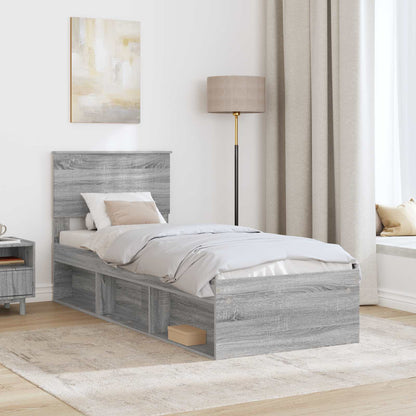 Struttura del letto Grigio Sonoma 75 x 190 cm Pino massello | homemem39
