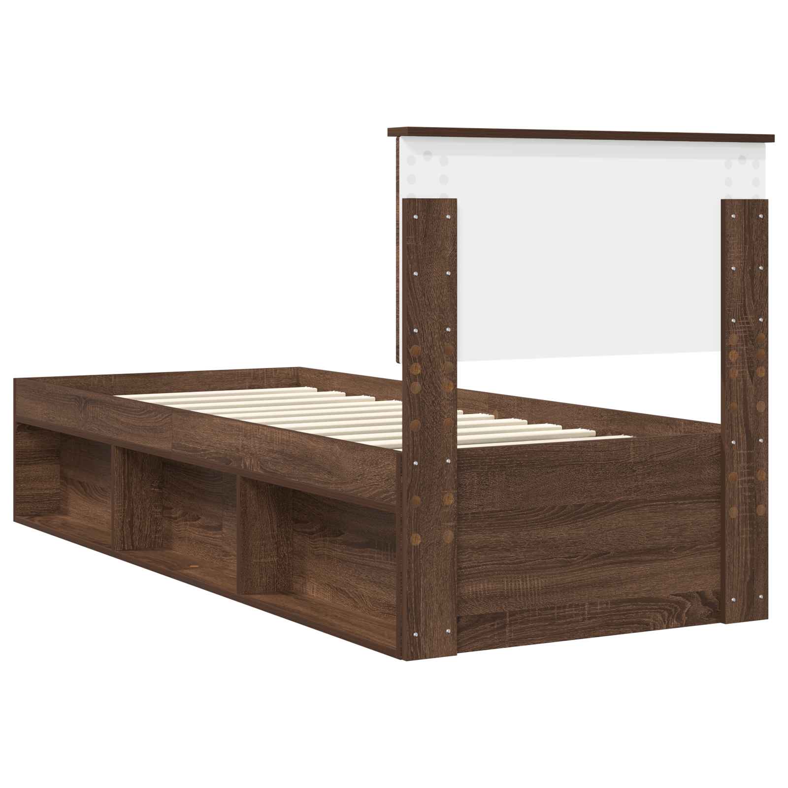Struttura del letto Rovere Marrone 75 x 190 cm Pino massello | homemem39
