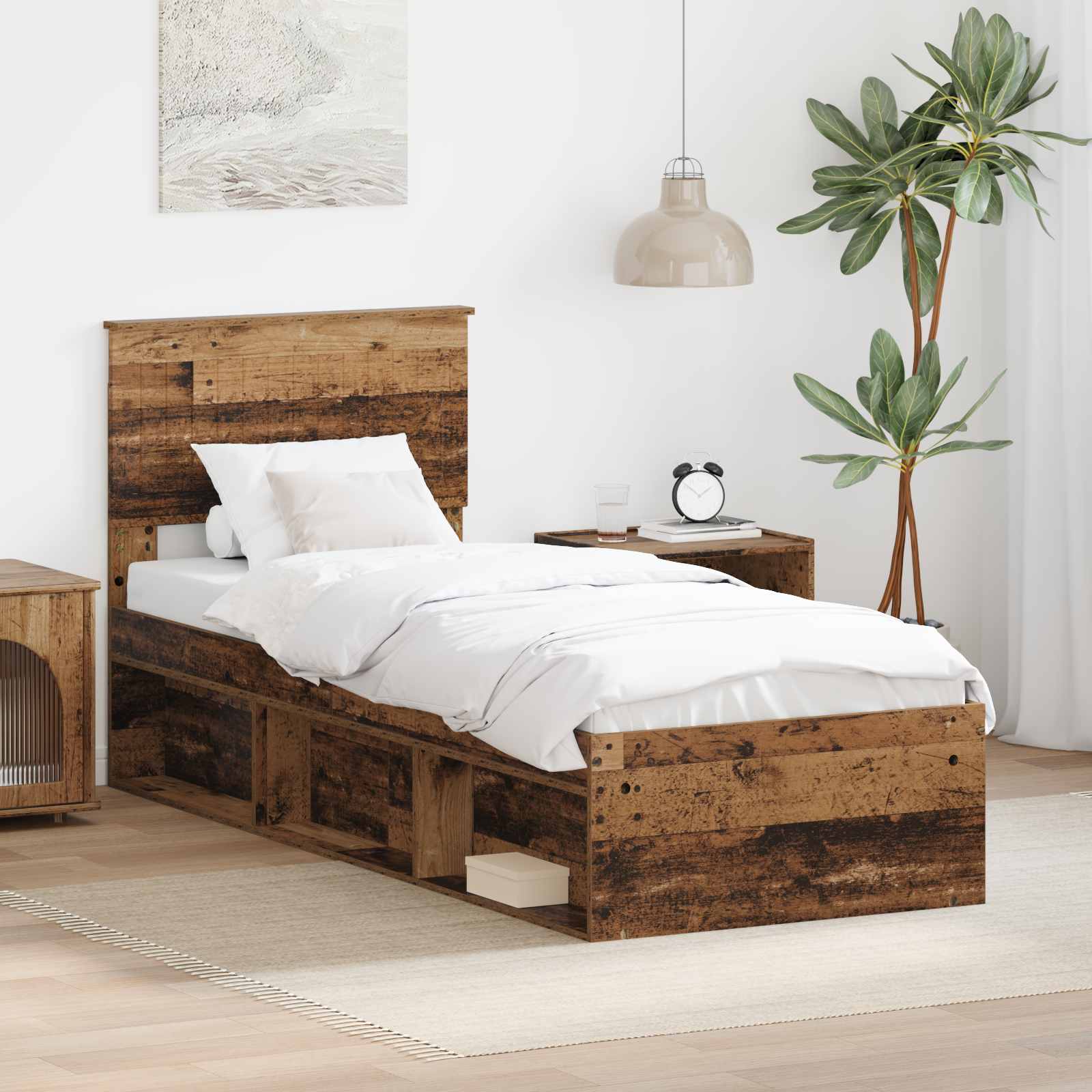 Struttura del letto Legno vecchio 75 x 190 cm Pino massello | homemem39