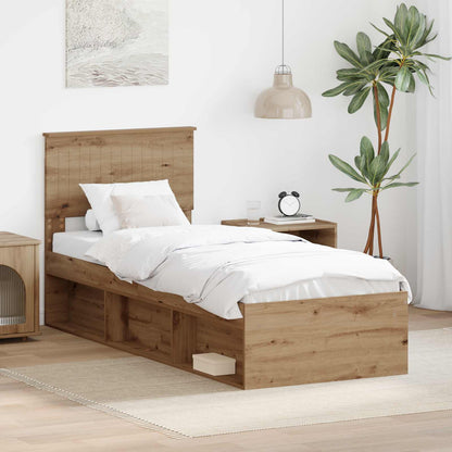 Struttura del letto con testiera Rovere Artigianale 75 x 190 cm | homemem39