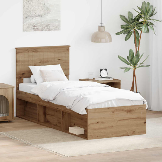 Struttura del letto con testiera Rovere Artigianale 75 x 190 cm | homemem39