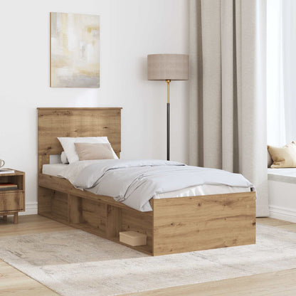 Struttura del letto con testiera Rovere Artigianale 75 x 190 cm | homemem39