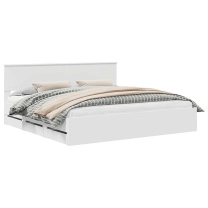 Struttura del letto Bianco 200 x 200 cm Legno Ingegnerizzato