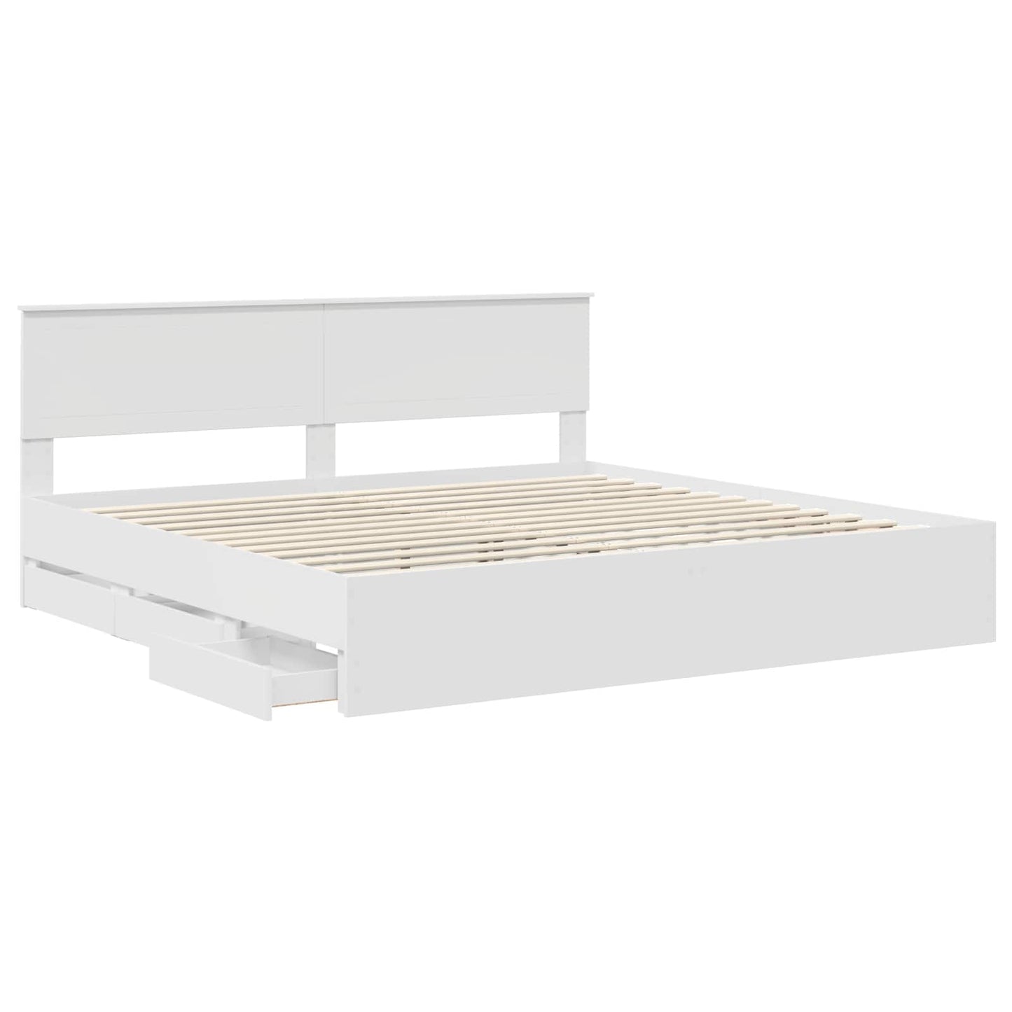 Struttura del letto Bianco 200 x 200 cm Legno Ingegnerizzato | homemem39