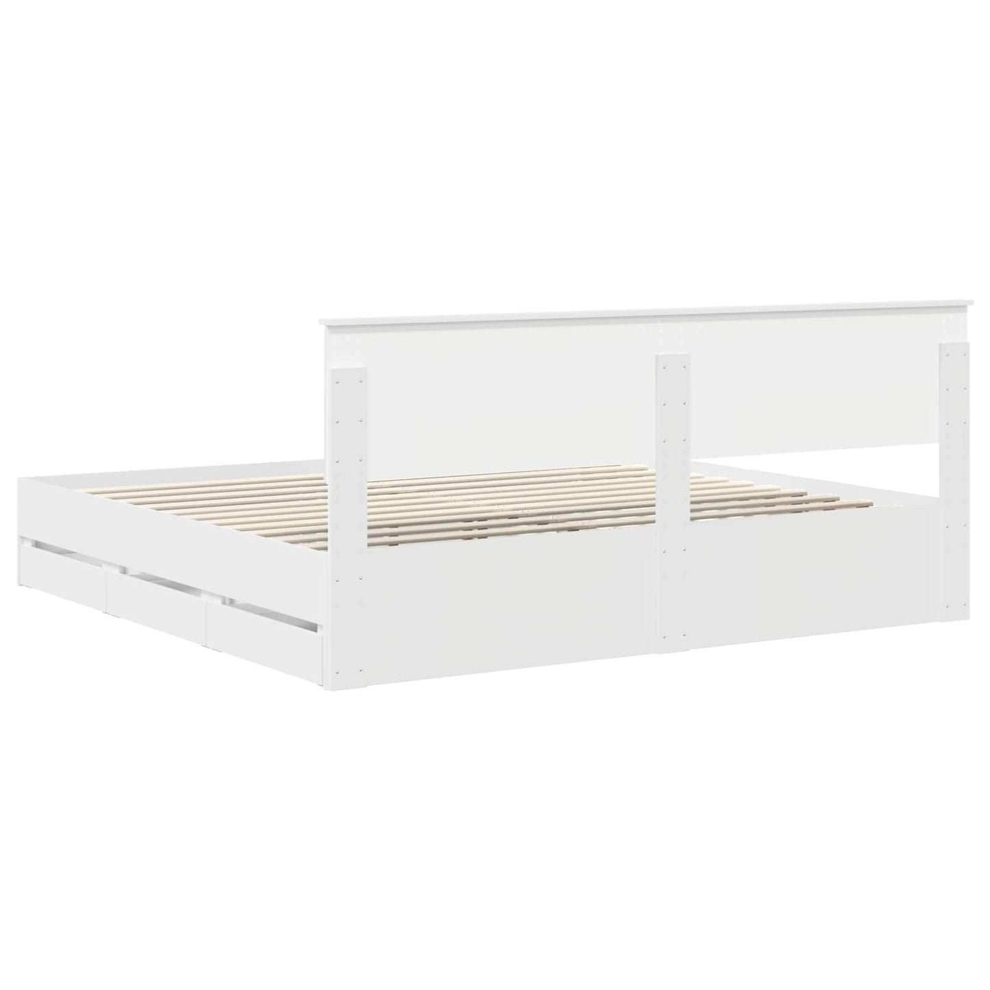 Struttura del letto Bianco 200 x 200 cm Legno Ingegnerizzato | homemem39